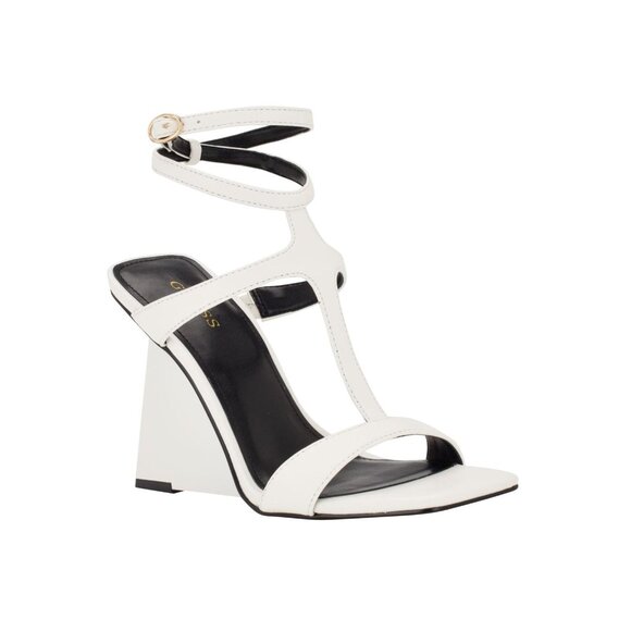 Guess Womens Bacio Wedge Dress Sandals GWBACIO3 White 8M - Picture 8 of 12